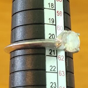 Vintage Korea Costume Jewelry Solitaire Ring Clear Faux Stone Size 9.5